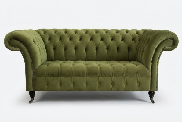 Chesterfield Bank 2-zits Bekleding Zitting Textiel Stof Leder Banken Sofas Sofa