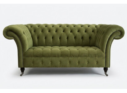 Chesterfield Bank 2-zits Bekleding Zitting Textiel Stof Leder Banken Sofas Sofa