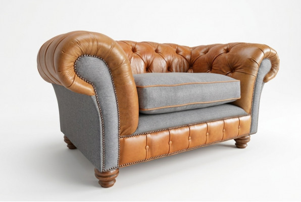 Fauteuil Bekleding Meubilair Chesterfield Bank Textiel Leder Stof Sofa Eenzitter Bruin
