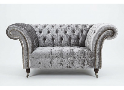 Fauteuil Bekleding Meubels Chesterfield Bank Textiel Leer Stof Sofa Eenzitter Zilver