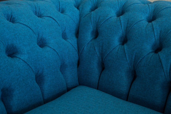 Blauwe Sofa Bank Bekleding Chesterfield Zitmeubilair Textiel Stof Leer Banken Nieuw