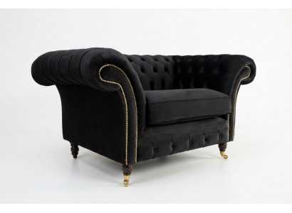 Chesterfield Design Stof Bank Fauteuil 1,5-zitter Bekleding Sofas Lounge Nieuw Club