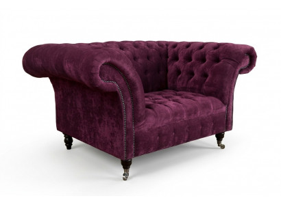 Sessel Bank Bekleding Sofa Textiel Chesterfield Banken 1,5 Zits Bordeaux Engeland