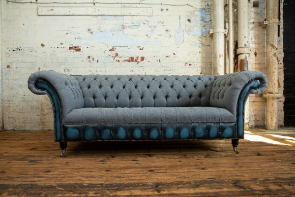 Ontwerper Chesterfield grijze bankstellen gestoffeerde bankstellen Textiel Relax meubels