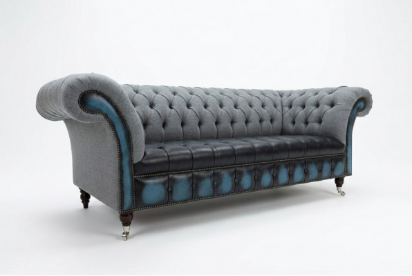 Ontwerper Chesterfield grijze bankstellen gestoffeerde bankstellen Textiel Relax meubels