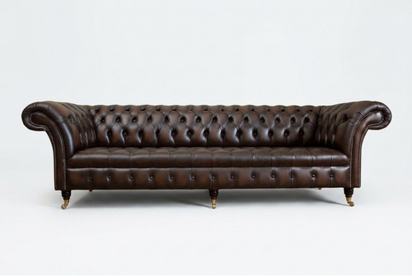 Klassieke Chesterfield leren bekleding luxe bankontwerp bankstellen 4-zits nieuw