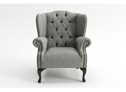 Oorfauteuil Chesterfield 1-zits fauteuil stof leer bekleding televisiebank sofa.