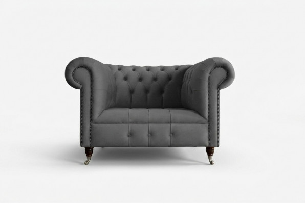 Fauteuil 1 zits Chesterfield Textiel Bekleding Banken Design Luxe Bank Sofa Stof