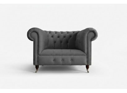 Fauteuil 1 zits Chesterfield Textiel Bekleding Banken Design Luxe Bank Sofa Stof