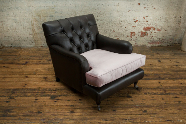 Fauteuil Televisie Zit Club Lounge Textiel Leer Elegant Design Chesterfield Bekleding