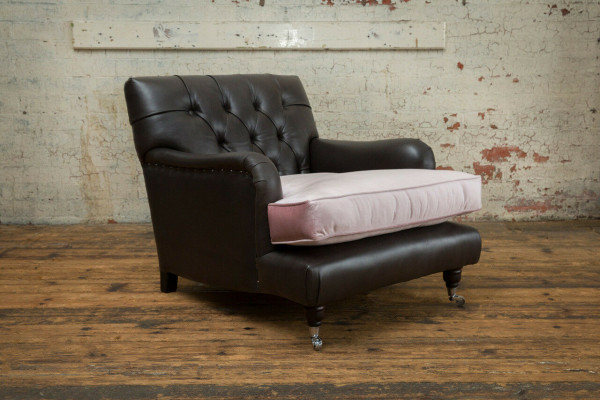 Fauteuil Televisie Zit Club Lounge Textiel Leer Elegant Design Chesterfield Bekleding