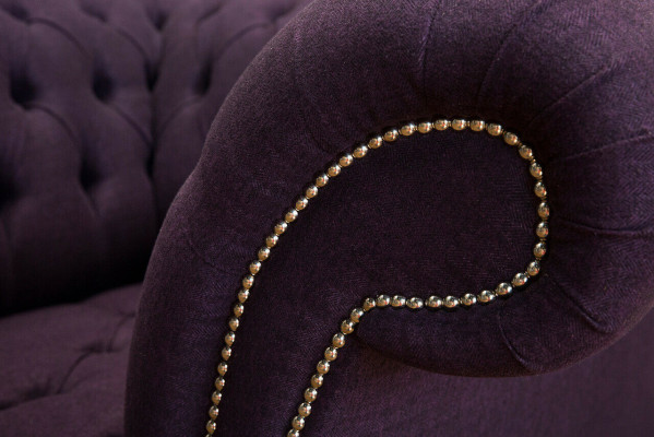 Fauteuil 1-zits Chesterfield fluwelen bekleding sofa's design luxe bankstel lila nieuw