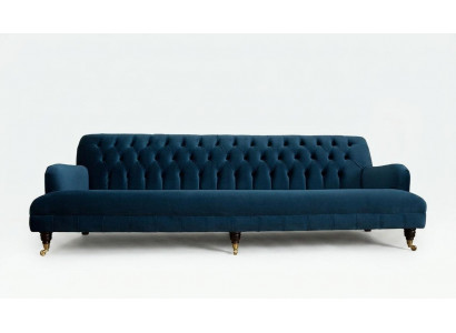 Groot blauw Chesterfield vierzits xxl luxe bank bank gestoffeerde meubels