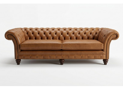 Bruine Chesterfield bank Luxe 4-zits bank Beklede stof Stoel