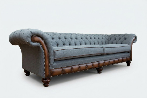 Chesterfield leren bankstel, stoffen bank, bank, bank, gestoffeerd, woonkamer op maat gemaakt