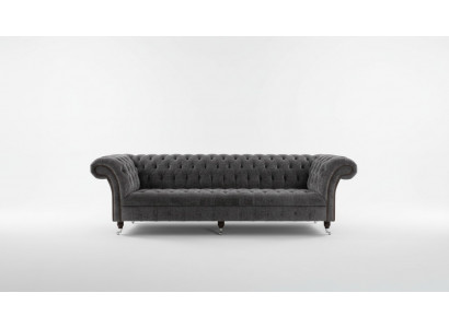Ontwerper Chesterfield Grijze Luxe Bank Bank 4 Zits Stoffen Bank