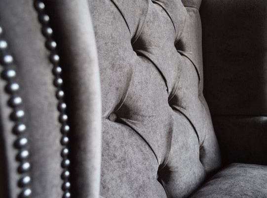 Chesterfield fauteuil televisie bank 1-zits sofa textiele stof banken bekleding