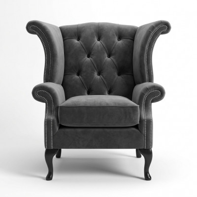 Chesterfield fauteuil televisie bank 1-zits sofa textiele stof banken bekleding