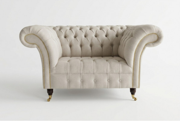 Sessel Couch Bekleding Sofa Textiel Chesterfield Banken 1,5-zits Eenzitter Wit