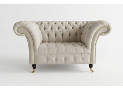 Sessel Couch Bekleding Sofa Textiel Chesterfield Banken 1,5-zits Eenzitter Wit