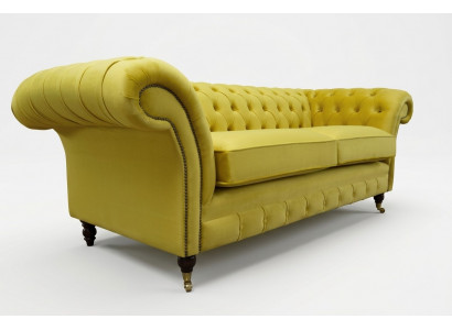 Chesterfield 3-zits designerbank bank gestoffeerd banken stof textiel nieuw