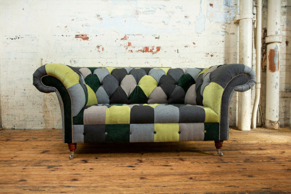 Designer Chesterfield bankstel 2 zits bank gestoffeerde bankstellen stof woonkamer bankstellen