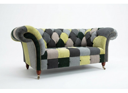 Designer Chesterfield bankstel 2 zits bank gestoffeerde bankstellen stof woonkamer bankstellen