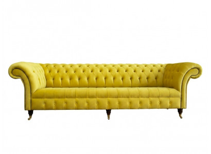 Ontwerp Bank 4 Zits Bekleed Luxe Klassiek Textiel Chesterfield Banken Bank