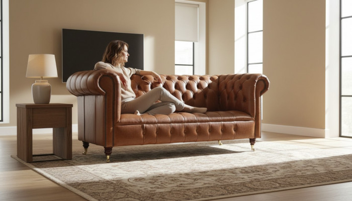 Chesterfield driezitsbank beklede sofa design sofa's banken leren bank nieuw
