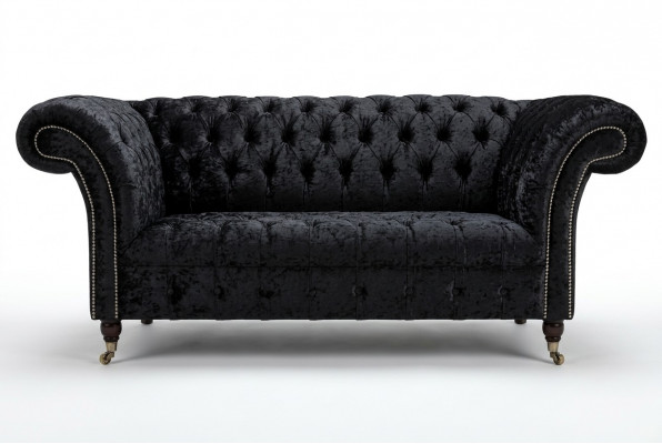 Luxueuze Chesterfield 2-zitsbank gestoffeerde sofa textiel stof set nieuw banken