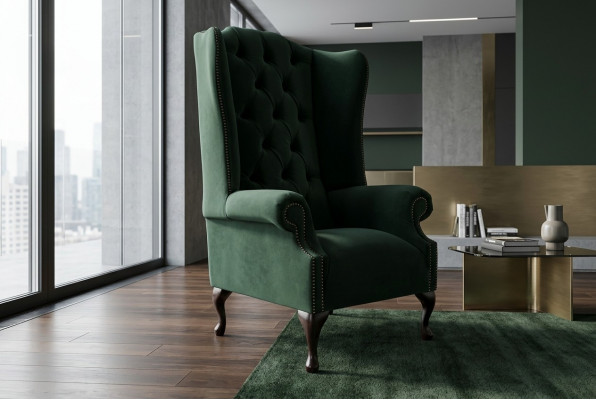 Chesterfield oorfauteuil 1-zits gestoffeerde bank sofa relax tv-meubel.