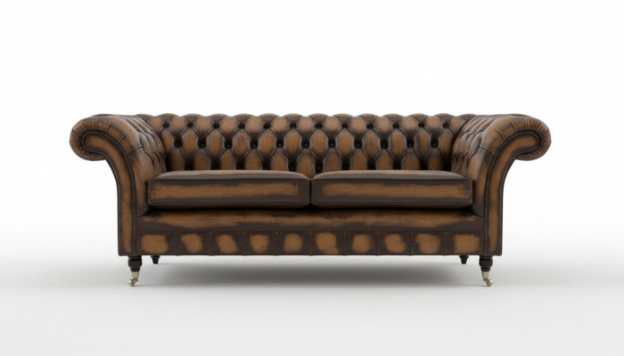 Edler Chesterfield Bruine Driezitter Luxe Gestoffeerde Banken Ontwerpers Sofa's