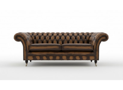 Edler Chesterfield Bruine Driezitter Luxe Gestoffeerde Banken Ontwerpers Sofa's