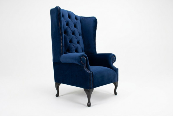 Chesterfield oorfauteuil fauteuil bank relax bekleding designer banken koningsblauw