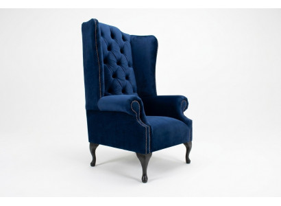Chesterfield oorfauteuil fauteuil bank relax bekleding designer banken koningsblauw