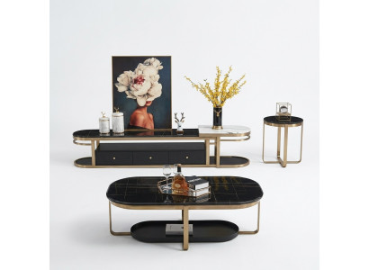 Woonkamer Set Bijzettafel Salontafel Tafel 3-delig. Compleet.