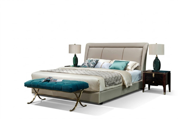 Bedden Bedden Bekleding Dubbel Huwelijk Luxe Leder Moderne Designer Slaapkamermeubels