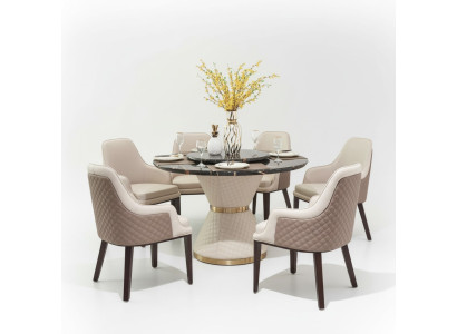 Tisch Stuhl Set Esszimmer Garnitur Essgarnitur Tisch Runder Esstisch 7tlg. Sets