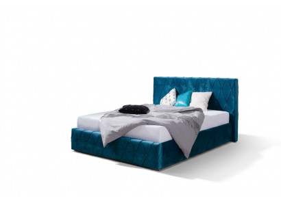 Klassiek fluweel dubbel ontwerp bed luxe design bedden dubbel turquoise nieuw