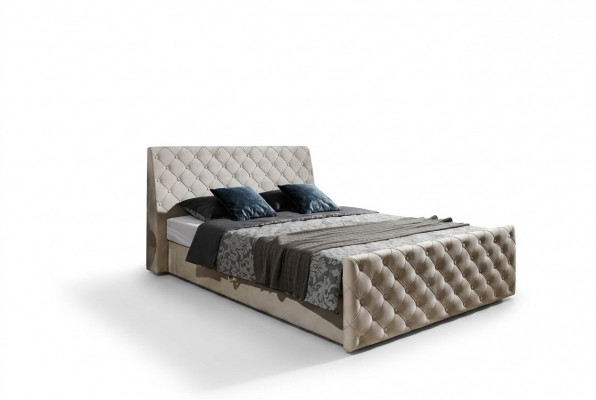 Chesterfield bed bedden leer 180x200cm gestoffeerd huwelijksontwerp leer hotelmeubels