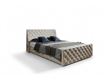Chesterfield bed bedden leer 180x200cm gestoffeerd huwelijksontwerp leer hotelmeubels
