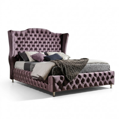 Koninklijk Chesterfield Bed Aubergine Bedden Klassiek Design