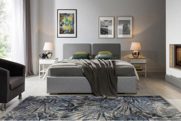 Klassieke designer bed slaapkamer textiel leer stoffering 140x200 meubel frame