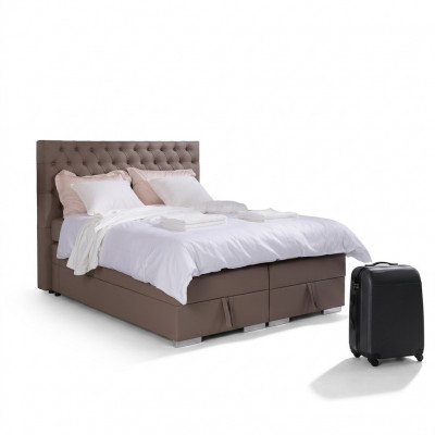 Compleet boxspringbed matras topper hotel tweepersoonsbedden Chesterfield nieuw