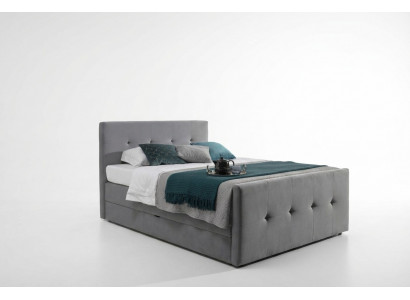 Moderne grijze Chesterfield bed Luxe tweepersoonsbedden Slaapkamer meubels