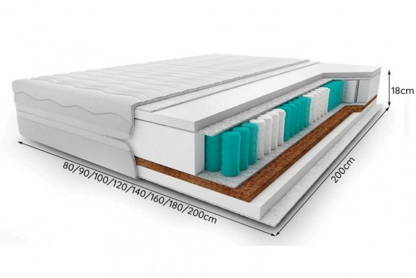Matratze Exclusieve matrassen met visco kern 120x200 King Size Schlafhimmel 18cm