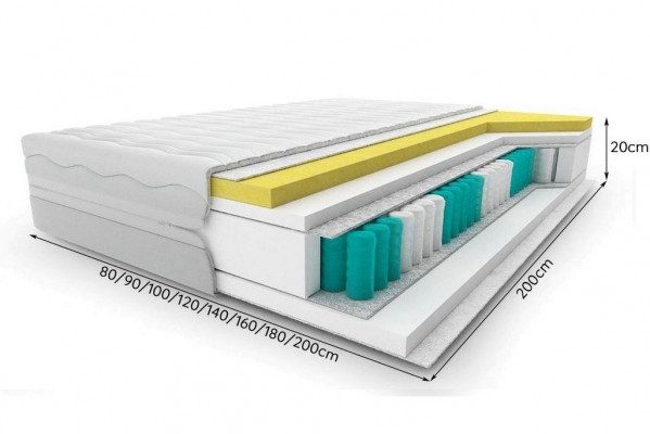 Hoogwaardige matrassen 7 zones bed visco schuim 100x200 matrassen luxe 20 cm