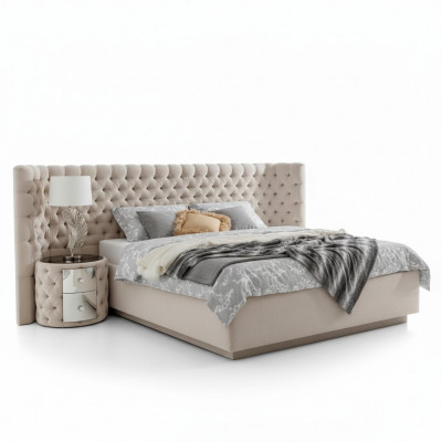 Chesterfield bed luxe slaapkamer hotel decoratie gestoffeerde bedden met knopen