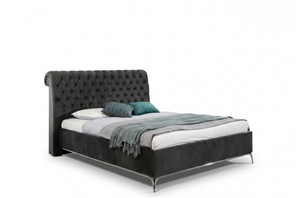 Zwart Chesterfield luxe tweepersoonsbed designer slaapkamer meubels