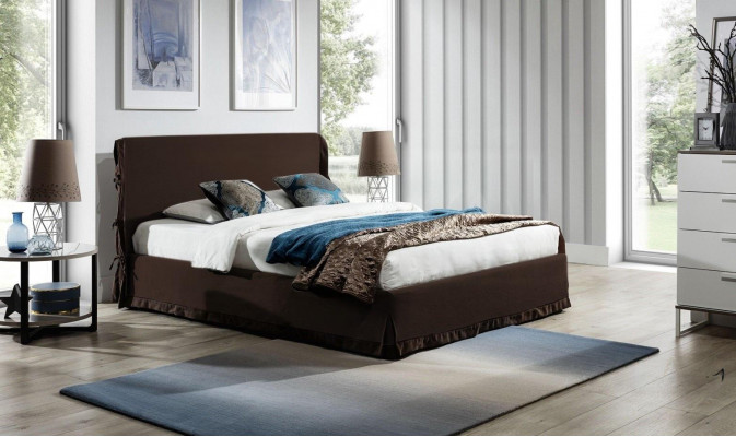 Gestoffeerd bed Bedden Bed Bekleding Leer Designer Hotel Tweepersoons Luxe Landhuis Nieuw
